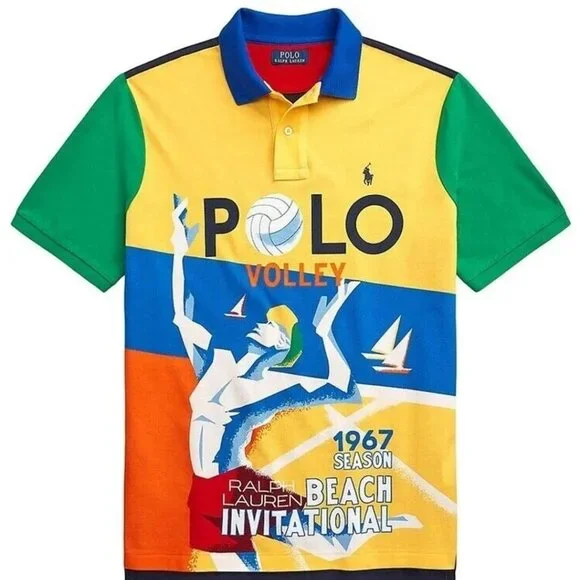 Ralph Lauren Beach 1967 Invitational Classic Fit Volleyball Polo Men's Sz L - Picture 1 of 6